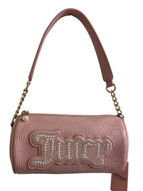 Juicy Couture pink “String of Pearls” small shoulder barrel bag - NWT